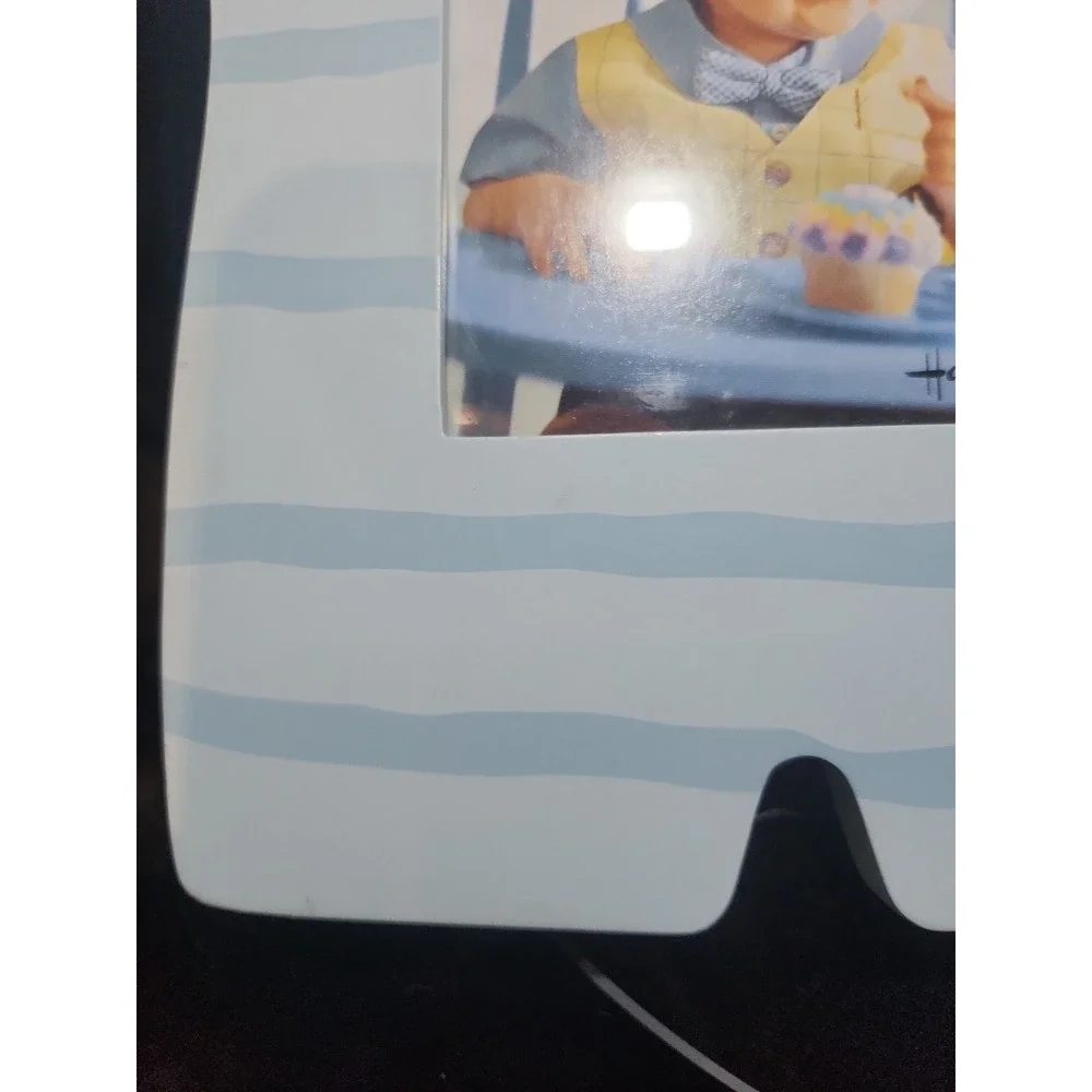 Hallmark~Baby Boy Outfit~Wooden Frame~Holds 3 1/2